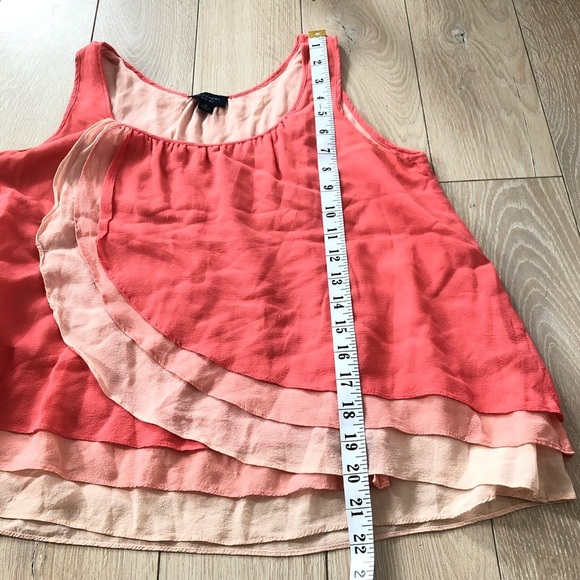 Witchery 100% Pure Silk Faux Wrap Top in Coral Pink Size 10 - Picture 9 of 9